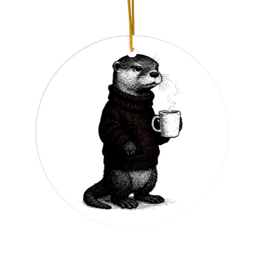 Coffee Otter Ceramic Ornaments