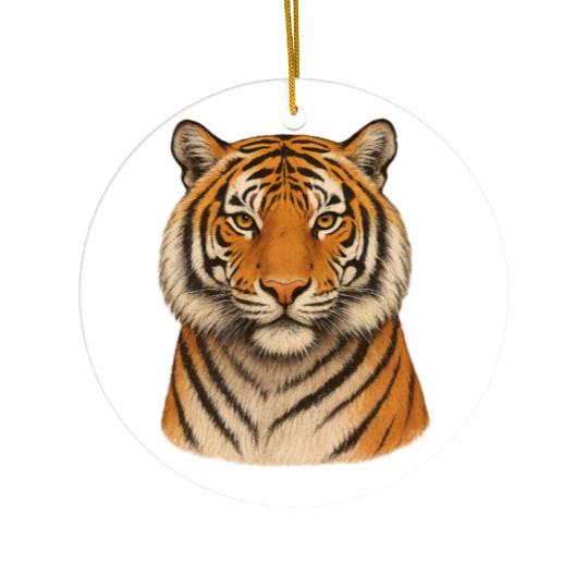 Realistic Tiger Head Ceramic Ornaments Design