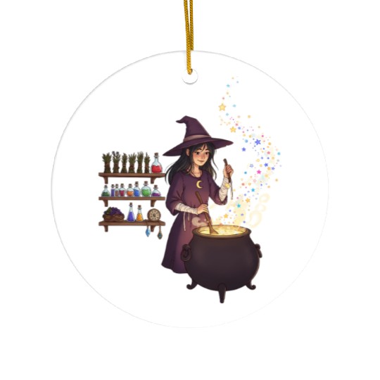 Enchanted Witch Potion Craft Design Ceramic Ornaments