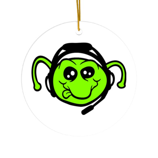 Caterpillar Gamer headset Nerd Alien headphones Ceramic Ornaments