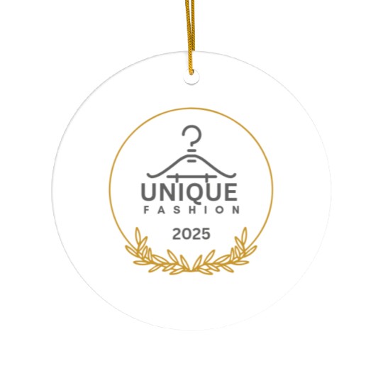 Black And Gold Minimalist Fashion Logo Ceramic Ornaments