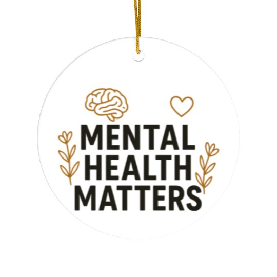 Mental Health Matters | Positive Mindset Graphic T Ceramic Ornaments