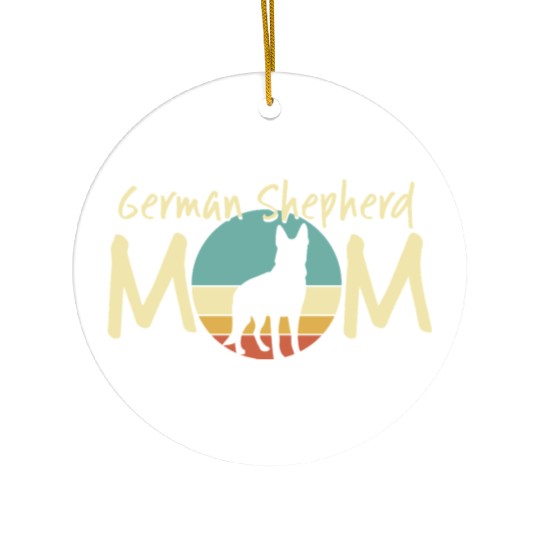 German Shepherd Mom Retro - Dog Lover Gift Ceramic Ornaments