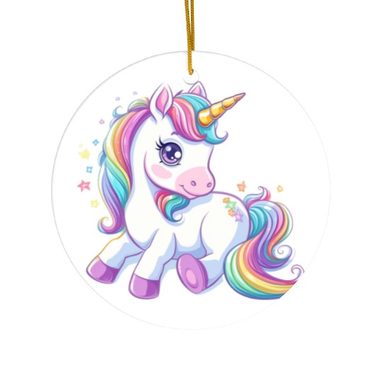 Cute unicorn rainbow fantasy Ceramic Ornaments