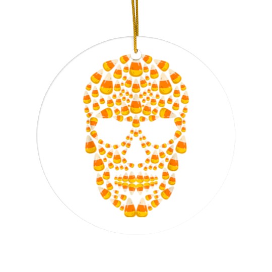 Candy Corn Skull Skeleton Halloween Costume Ceramic Ornaments