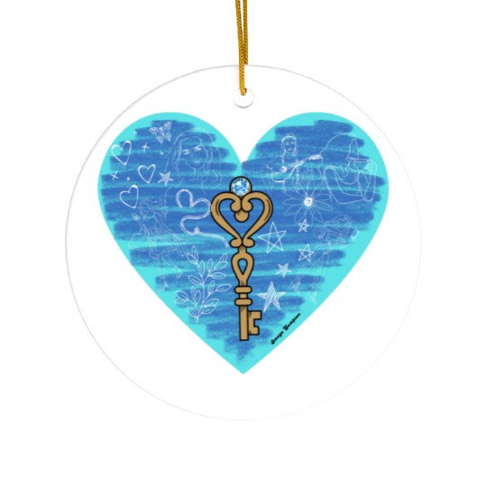 Girlhood in light blue Ceramic Ornaments