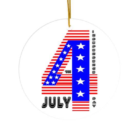 July 4th Stars and Stripes Independence Design Ceramic Ornaments