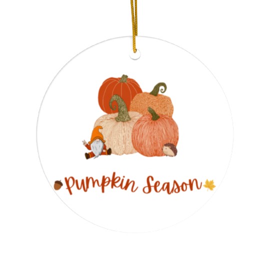 Autumn Pumpkin Harvest Illustration Ceramic Ornaments