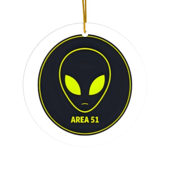 Area 51 Alien Logo Ceramic Ornaments