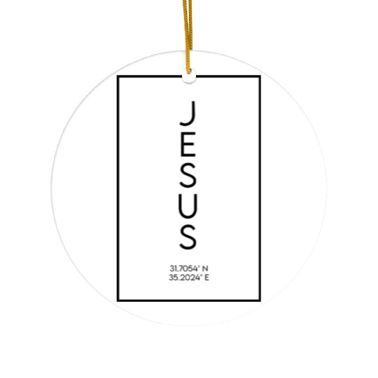 Jesus' Bethlehem Coordinates Ceramic Ornaments