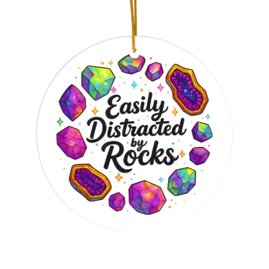 Vibrant Cosmic Ruby Crystal Art Ceramic Ornaments