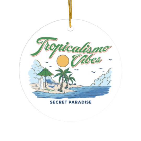 Tropical Island Escape Design Ceramic Ornaments