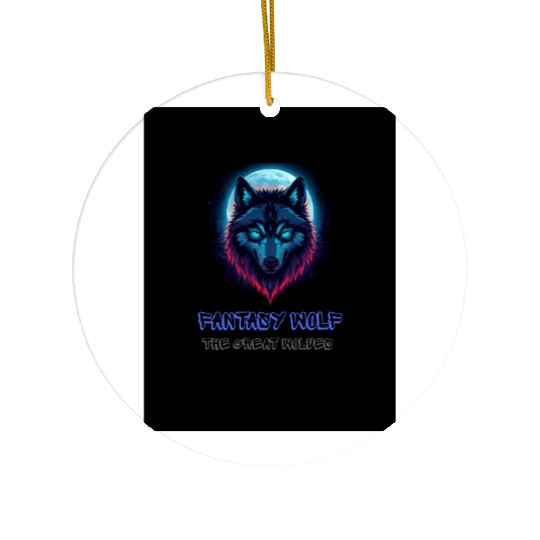 fantasy wolf Ceramic Ornaments