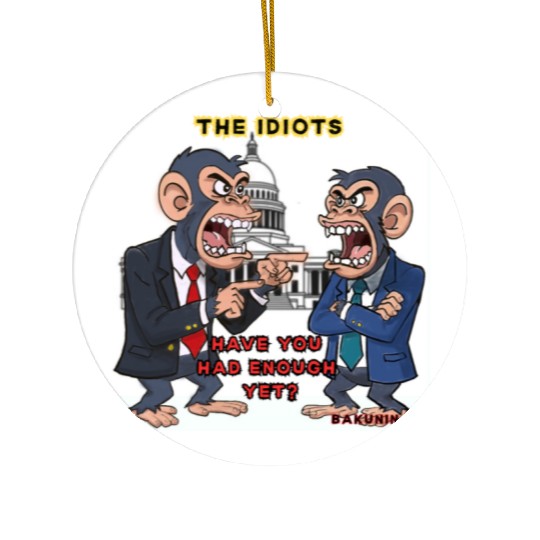 U.S. Political Monkey Showdown Ceramic Ornaments
