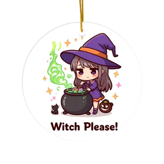 Cute Witch Cauldron Adventure Ceramic Ornaments