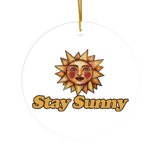 Sun and Smiley Face Motivational Design Ceramic Ornaments