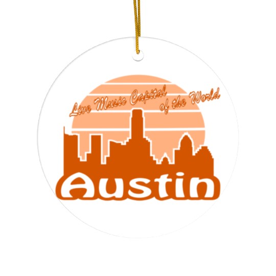 Austin Texas burnt orange Ceramic Ornaments