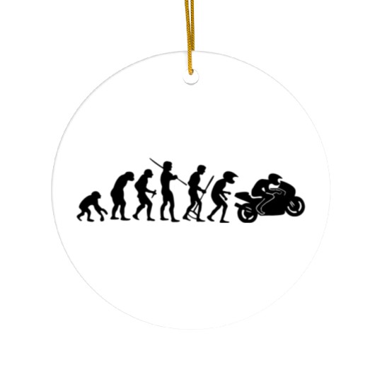 Motorcycle Rider Evolution Racing Supersport Black Ceramic Ornaments