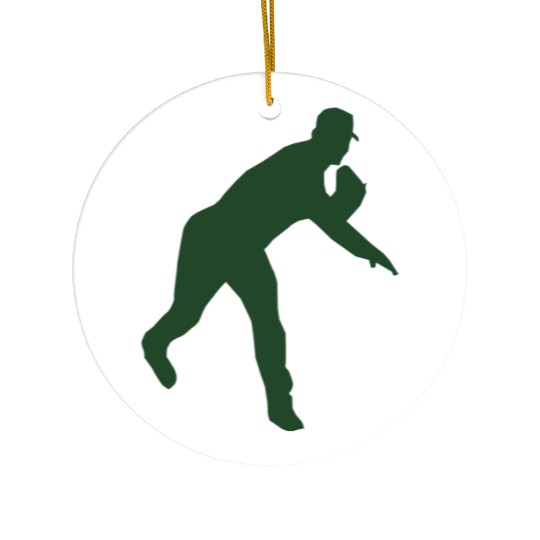 Baseball pitcher throwing a pitch Ceramic Ornaments