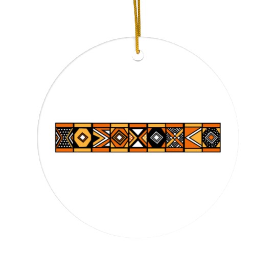 African stripe pattern Ceramic Ornaments