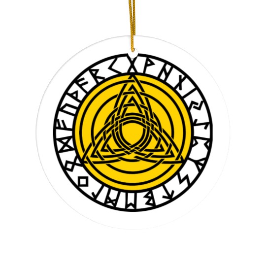 Triple Triquetra, Rune Circle, Trinity, Perfection Ceramic Ornaments