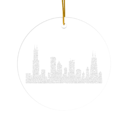 Hog Butcher Chicago Skyline Ceramic Ornaments