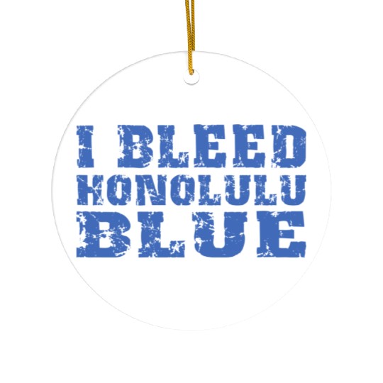 I Bleed Honolulu Blue Detroit Ceramic Ornaments