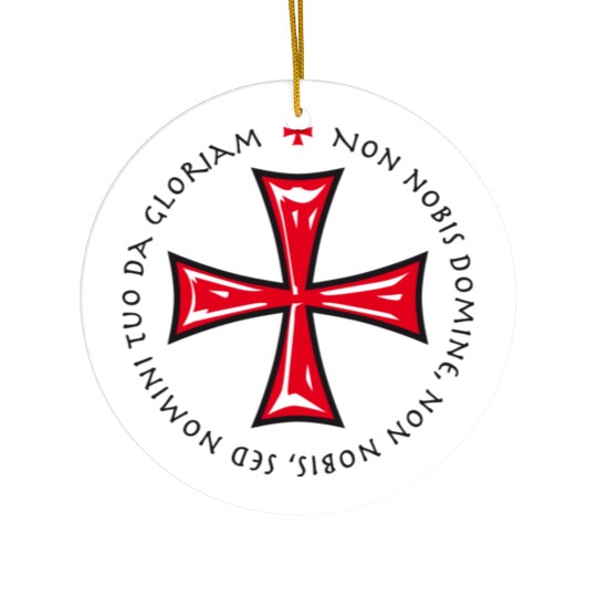 Cross Knights Templar Crusader non nobis domine Ceramic Ornaments