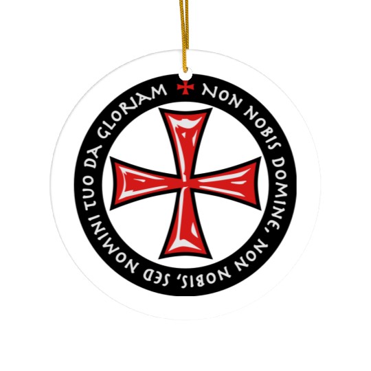 Cross Knights Templar Crusader non nobis domine Ceramic Ornaments