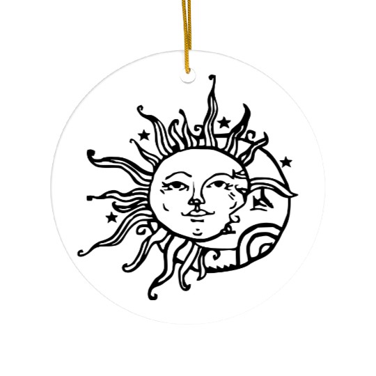Moon & Sun Ceramic Ornaments