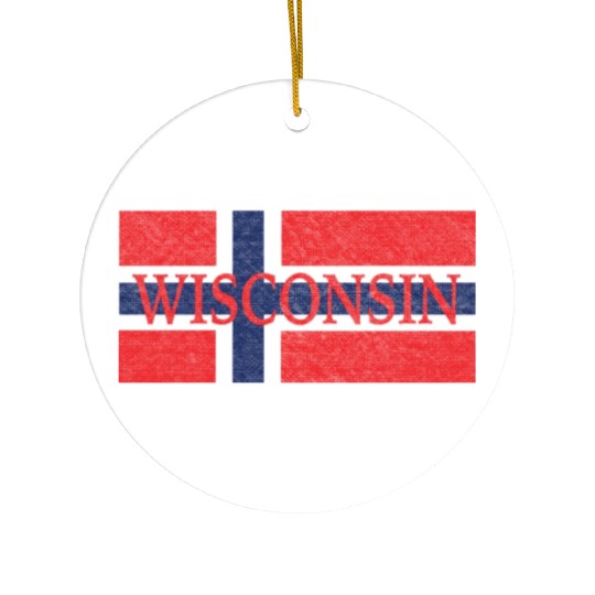 Wisconsin Norwegian Flag Ceramic Ornaments
