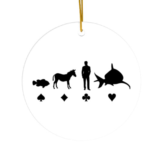 Evolution Poker Ceramic Ornaments