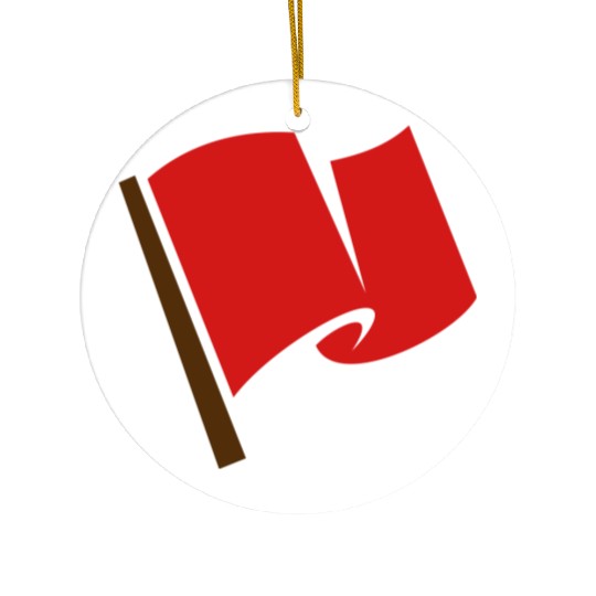 Waving Red Flag Ceramic Ornaments