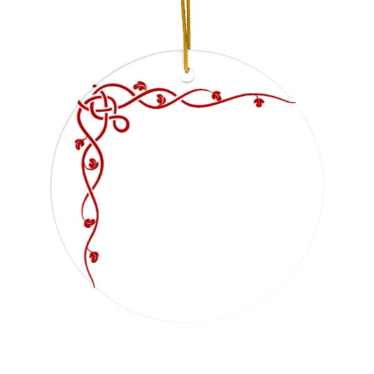 Red knot corner border Ceramic Ornaments