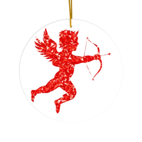 Ruby Martin74 Cupid Silhouette Ceramic Ornaments