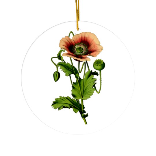 Opium poppy 4 Ceramic Ornaments