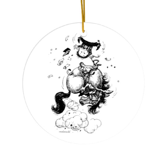 Thelwell Jumping Rodeo Western Pony Ceramic Ornaments