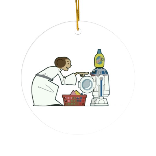 Funny Star Wars r2d2 and Leia comic Ceramic Ornaments