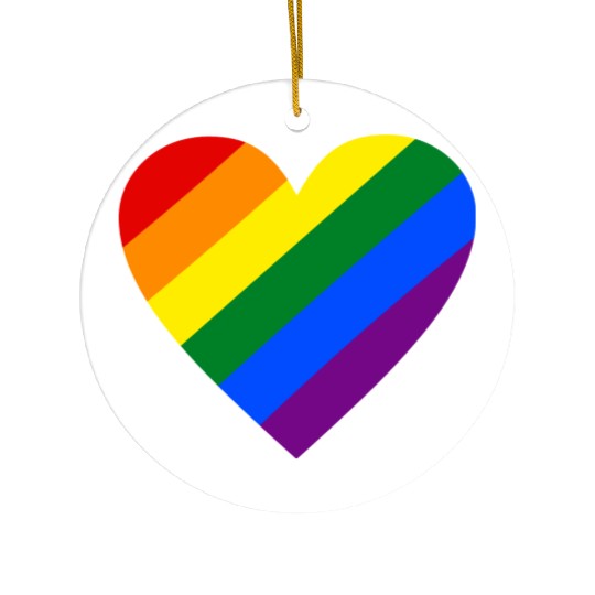 Rainbow Heart Ceramic Ornaments