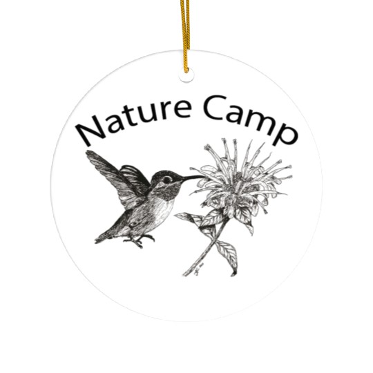 Nature Camp Hummingbird and Bergamot Ceramic Ornaments