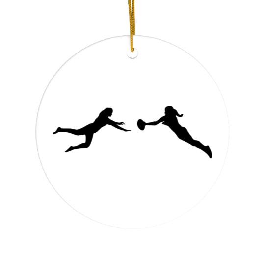 Ultimate Frisbee - women Ceramic Ornaments