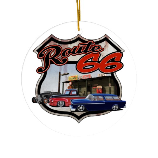 Route 66 Triple Ceramic Ornaments