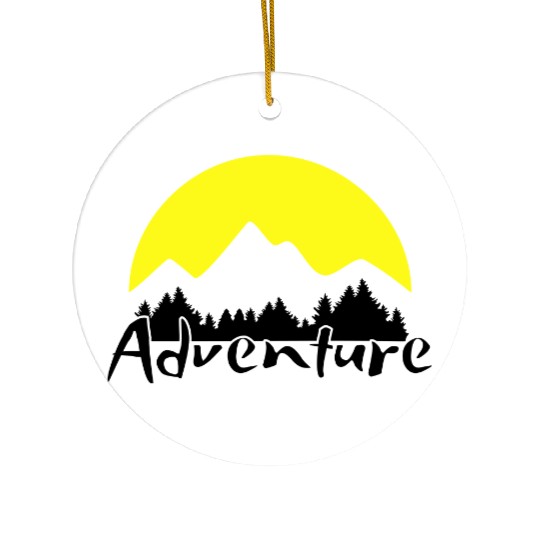 Nature Adventure, Mountains and Forest Ceramic Ornaments