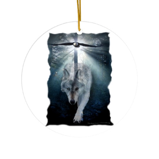 WOLF & EAGLE Ceramic Ornaments