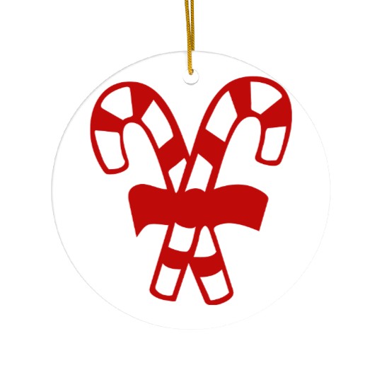 Candy Canes Ceramic Ornaments