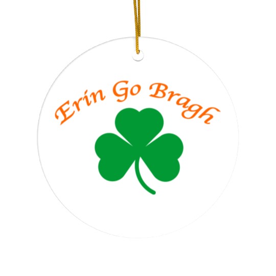 Erin Go Bragh Shamrock Ceramic Ornaments