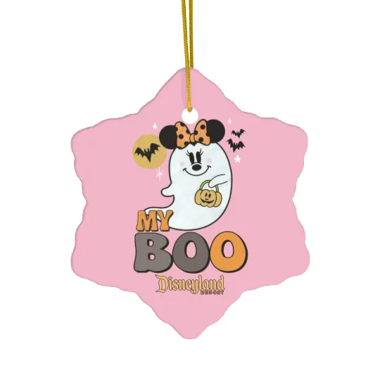 Disney Park My Boo Ghost Minnie Mouse Disneyland Halloween Ceramic Ornaments