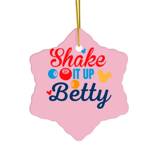 Shake it up Betty! Disney Cruise Line Bingo Ceramic Ornaments | Disney Cruise Ceramic Ornaments | Disney Bingo Ceramic Ornaments