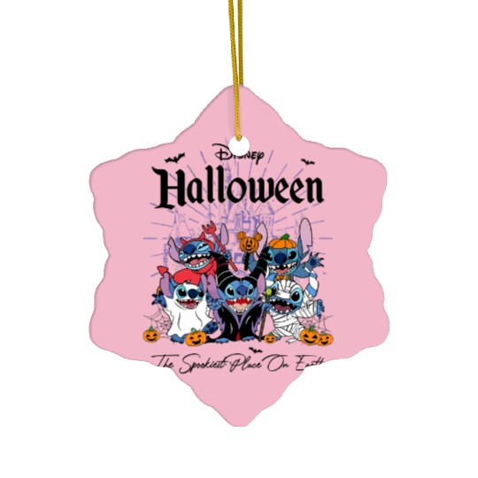 Disney Stitch Halloween Ceramic Ornaments, Stitch Halloween Pumpkin Ceramic Ornaments, Stitch Horror Halloween Ceramic Ornaments, Disney Castle Halloween Ceramic Ornaments