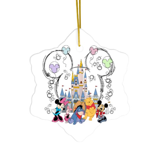 Retro Disney Magic Kingdom Ceramic Ornaments, Disney Friends Ceramic Ornaments